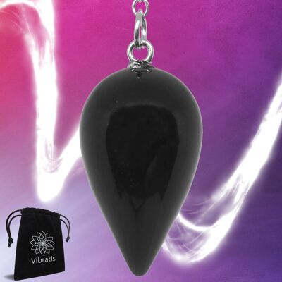 Black Onyx Divinatory Dowsing Pendulum | Black Onyx Stone Pendulum - Stone of Karma & Trust