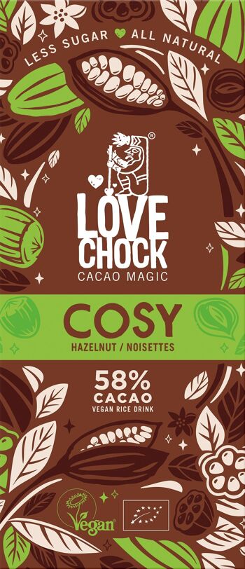 Chocolate Vegan Lovechock COZY Hazelnuts 70 g organic 2