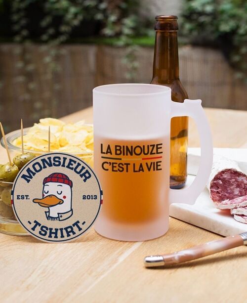 Chope de bière La binouze c'est la vie