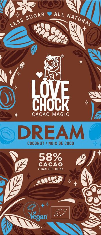 Chocolat L♥it Végan Bio DREAM NOIX DE COCO 58% - 70 g 2