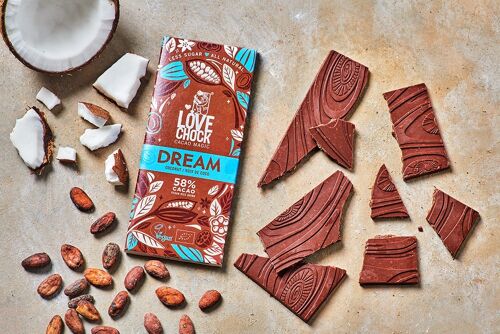 Chocolat L♥it Végan Bio DREAM NOIX DE COCO 58% - 70 g
