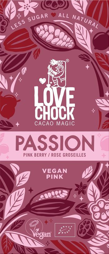 Valentine's gifting Chocolate Vegan Lovechock PASSION Rose Currants 70 g organic 2