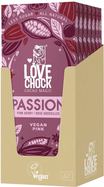 Valentine's gifting Chocolate Vegan Lovechock PASSION Rose Currants 70 g organic 3