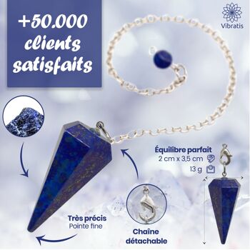 Pendule divinatoire de radiesthésie - Cône lapis lazuli 2