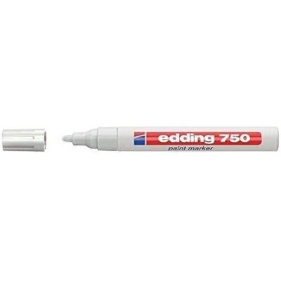 Edding 750 Marcador de pintura - 1 bolígrafo - punta redonda de 2-4 mm - marcador de pintura para etiquetar metal, vidrio, roca o plástico - resistente al calor, permanente e impermeable