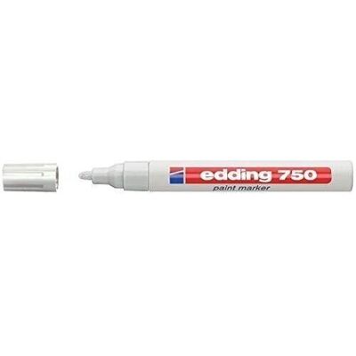 Edding 750 Marqueur peinture - 1 stylo - pointe ronde 2-4 mm - marqueur de peinture pour l'étiquetage du métal, verre, roche ou du plastique - résistant à la chaleur, permanent et étanche