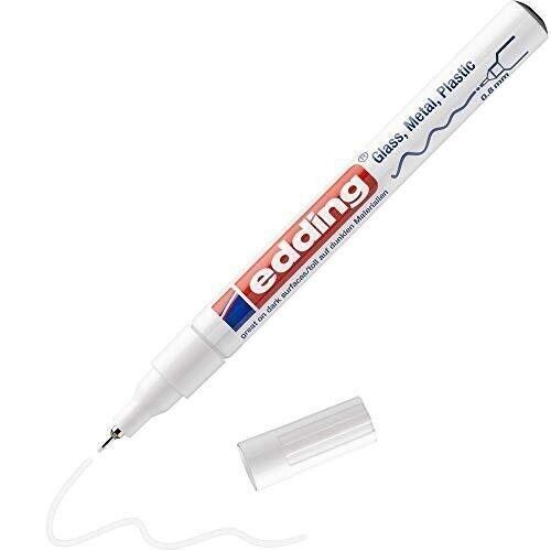 Edding 780 Lackmarker mit glänzender Tinte – 1 Filzstift – extra feine Spitze 0,8 mm – zum Schreiben und Dekorieren auf Glas, Metall, Kunststoff und beschichtetem Papier – permanent – wasserfest, sehr deckend