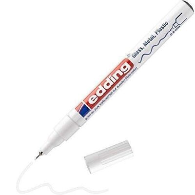 Edding 780 Paint marker with glossy ink - 1 felt pen - extra fine tip 0.8 mm - For writing and decorating on glass, metal, plastic and coated paper - Permanent - waterproof, very covering