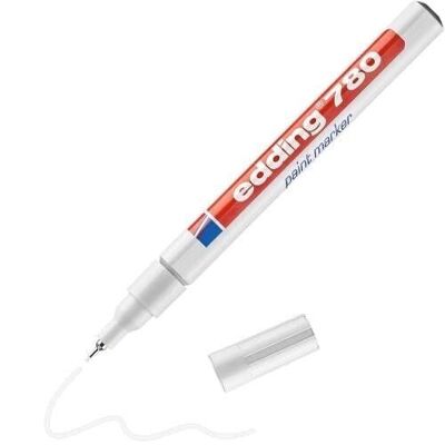 Edding 780 Marqueur peinture - 1 stylo - pointe ronde 0,8 mm - Pour écrire sur du métal, verre, roche ou du plastique - résistant à la chaleur, permanent et étanche