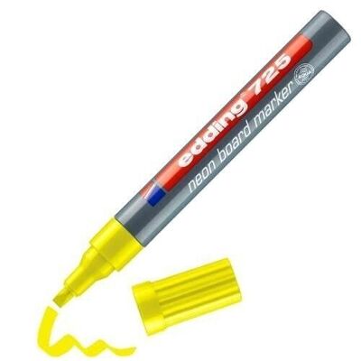 Edding 725 Fluorescent marker - 1 marker - Chisel tip 2-5 mm - Whiteboards, blackboards, glass, windows - For brilliant markings in dark rooms, on dark surfaces.