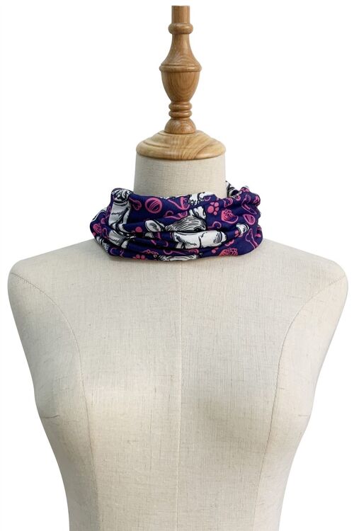 Fun French Bulldog Print Snood - Purple