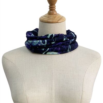 Snood con stampa di fenicotteri dipinti - Viola