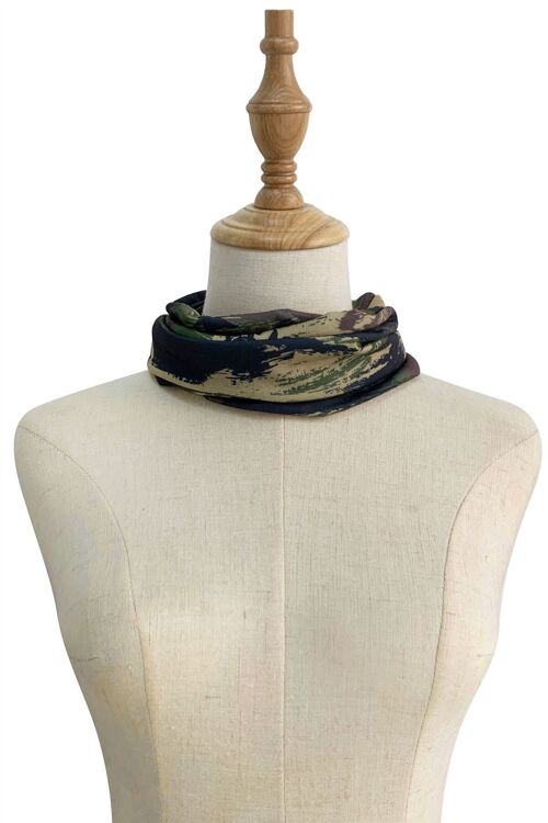 Brushed Camo Print Snood - Green