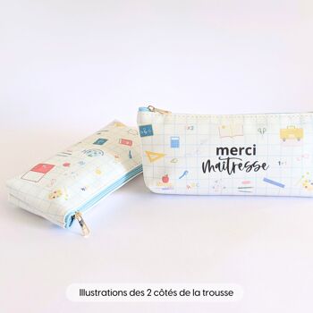 Trousse Merci Maîtresse - Cadeau maitresse fin d'année scolaire, Remerciements école - Trousse maîtresse, Trousse école 3