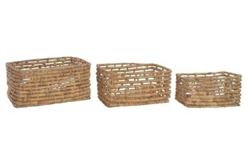 PANIER SET 3 FIBRE 45X30X23 MARRON TRESSÉ DC152130 2