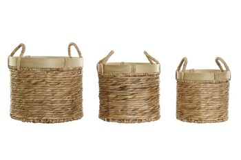 PANIER SET 3 CANNE DE BAMBOU 35X35X31 MARRON NATUREL DC174790 5