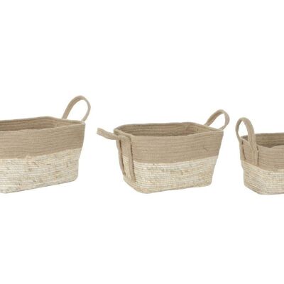 PANIER SET 3 FIBRE DE JUTE 40X28X23 NATUREL DC186946