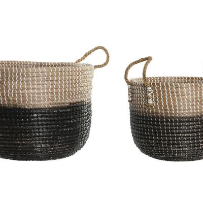 CESTINO SET 2 SEAGRASS 41X41X30 NATURALE DC192022