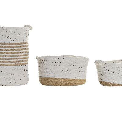 BASKET SET 3 COTTON RUSH 36X26X42 WHITE DC192264