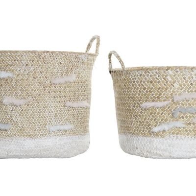 PANIER SET 2 FIBRE POLYESTER 33X33X24 30X22 NATUREL DC192305