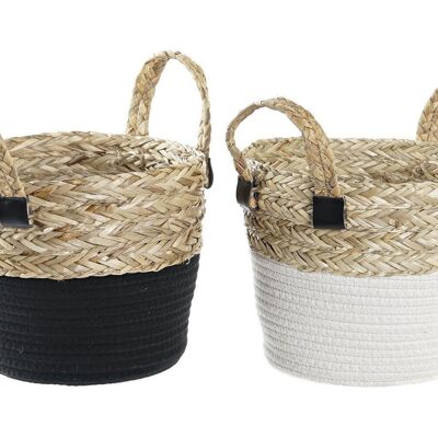 PANIER EN HERBE DE MER 25X25X30 2 ASSORTIMENTS. DC194288