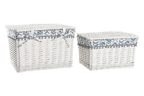 CESTA SET 2 MIMBRE POLIESTER 45X35X30 BLANCO DC194305