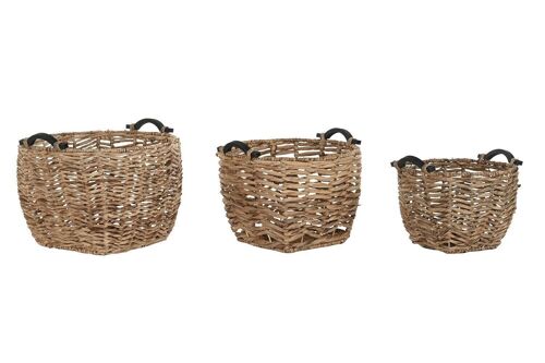 CESTA SET 3 FIBRA MADERA 46X46X40 NATURAL DC194319