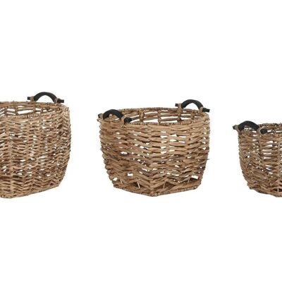 CESTA SET 3 FIBRA MADERA 46X46X40 NATURAL DC194319