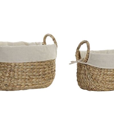 CESTA SET 2 FIBRA LINO 40X30X31 NATURAL DC194939