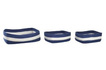 PANIER SET 3 JUTE 36X24X10 BLEU MARINE DC194951 1