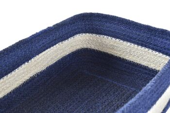 PANIER SET 3 JUTE 36X24X10 BLEU MARINE DC194951 3