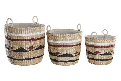 CESTA SET 3 FIBRA POLIESTER 38X38X36 NATURAL DC195683