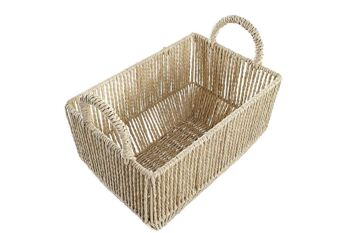 PANIER SET 3 FIBRE METAL 40X29,5X26 NATUREL DC199030 4