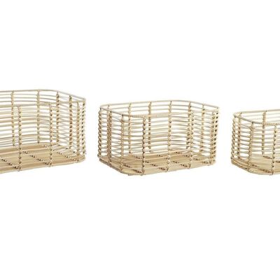 CESTA SET 3 PP METALLO 40X30X20 NATURALE DC199033