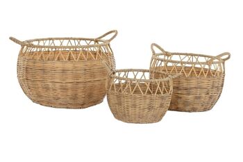 PANIER SET 3 PE METAL 38X38X34 NATUREL DC202053 4