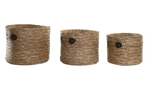 CESTA SET 3 SEAGRASS 35X35X28 NATURAL DC202602