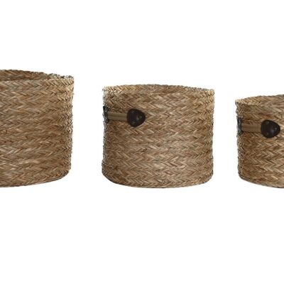 CESTA SET 3 SEAGRASS 35X35X28 NATURAL DC202602