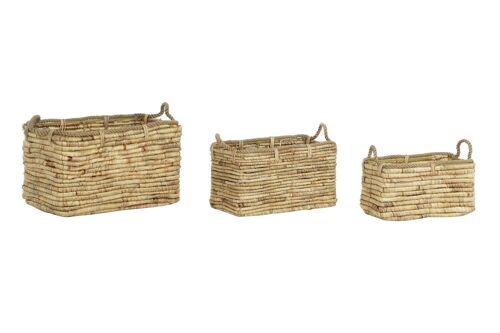 CESTA SET 3 FIBRA METAL 49X30X35 NATURAL DC206136