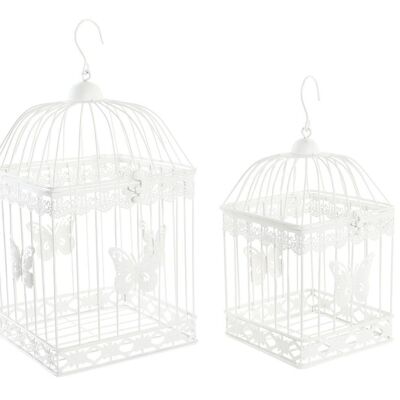 CAGE SET 2 METAL 23X23X48 PAPILLON BLANC DH188962