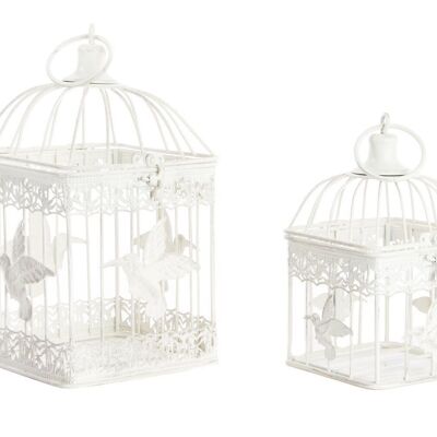 CAGE SET 2 METAL 15X15X26 WHITE HUMMINGBIRD DH188966