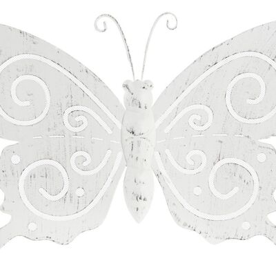 WALL DECORATION METAL 47X3X34 WHITE BUTTERFLY DP188961