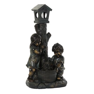 FONTAINE LED RÉSINE 45X30X87 ENFANT BRONZE VIEILLI FU192732