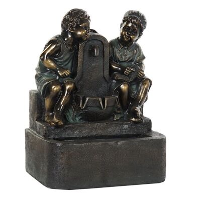 FUENTE RESINA 47X35X63 NIòOS ENVEJECIDO BRONCE FU192734