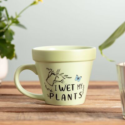 Wet My Plants Plant-a-holic Plant Pot Mugs - Gardening Gifts