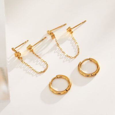 Triple pair of snake earrings