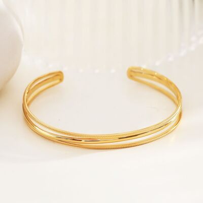 Golden bangle/line cuff bracelet
