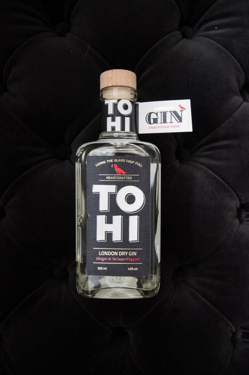 TOHI London Dry Gin mit Szechuan Pfeffer & Ingwer,  500 ML, 43%