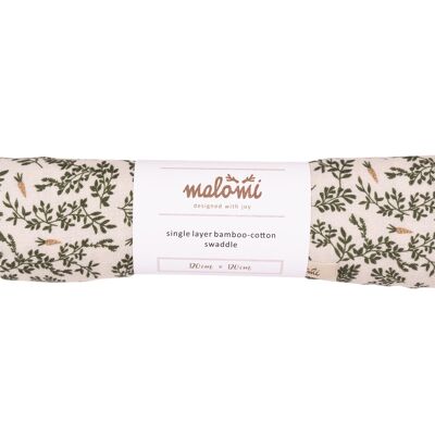 BAMBOO SWADDLE GREEN FLORAL