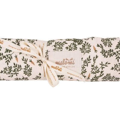 SWADDLE 100% BAMBUSGRÜN BLUMEN