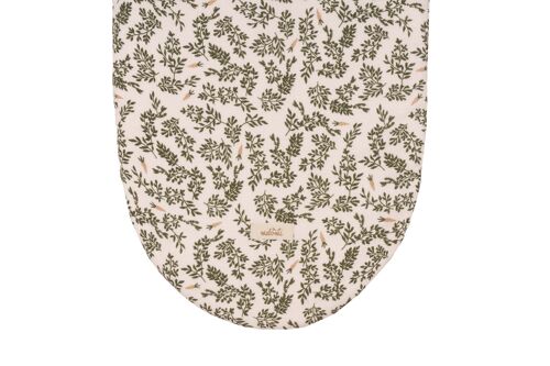 BAMBOO CARRY COT/MOSES BASKET SHEET GREEN FLORAL